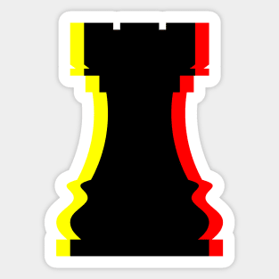 Trippy Rook Piece (Yellow and Red) Sticker